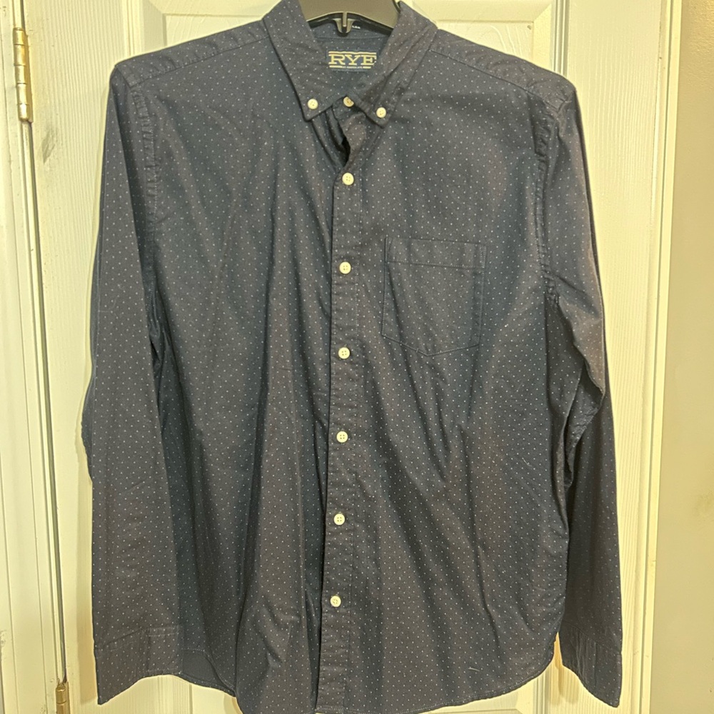 RYE Men's Navy Polka Dot Shirt